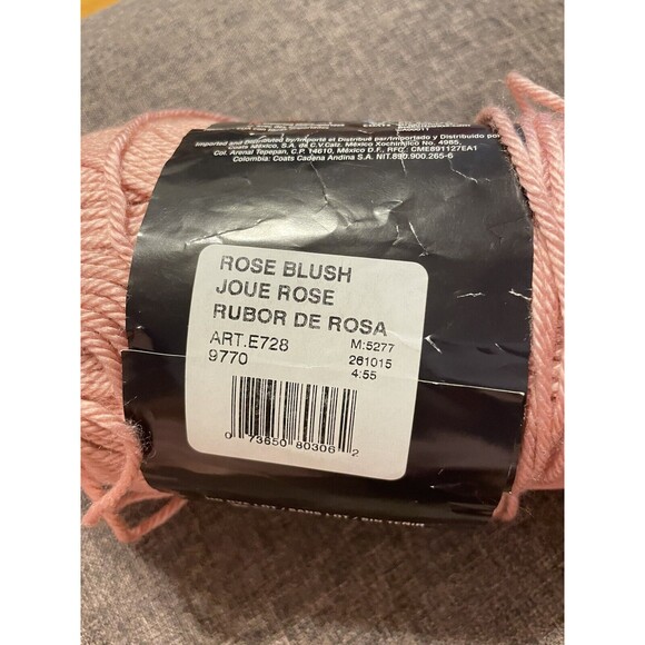 Red Heart Soft Yarn Rose Blush Acrylic Worsted - Picture 2 of 3